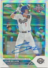 2023 Topps Pro Debut SEAN McLAIN Chrome Refractor Auto 95/99 Quakes/Dodgers #42