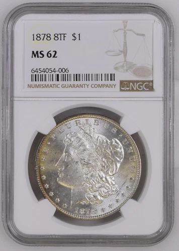 1878 P Morgan Silver Dollar NGC MS-62 8TF