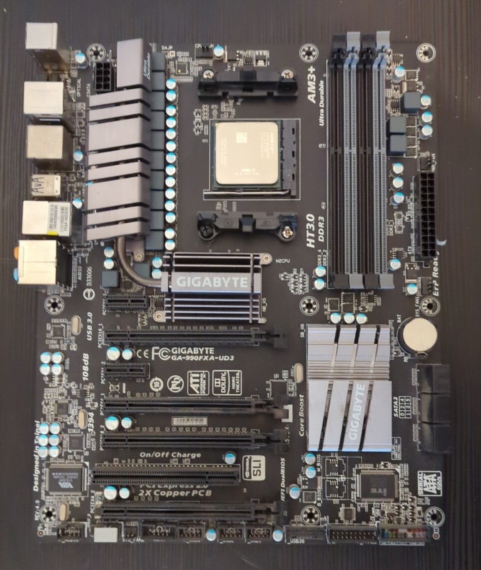 Gigabyte GA990FXAUD3 Motherboard, AMD FX8350 CPU eBay