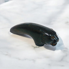 1900's Old Vintage Antique Rosewood Wooden Rare Tiger Shape Walking Stick Handle