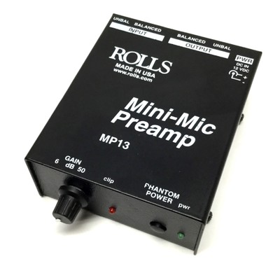 Rolls MP13 Mini-Mic Preamp Audio Processor Microphone Preamplifier Single-CH