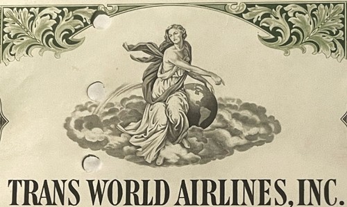 Vintage ✈️ 1961 TWA Trans World Airlines $1000 Bond Hughes Jet Age Debenture