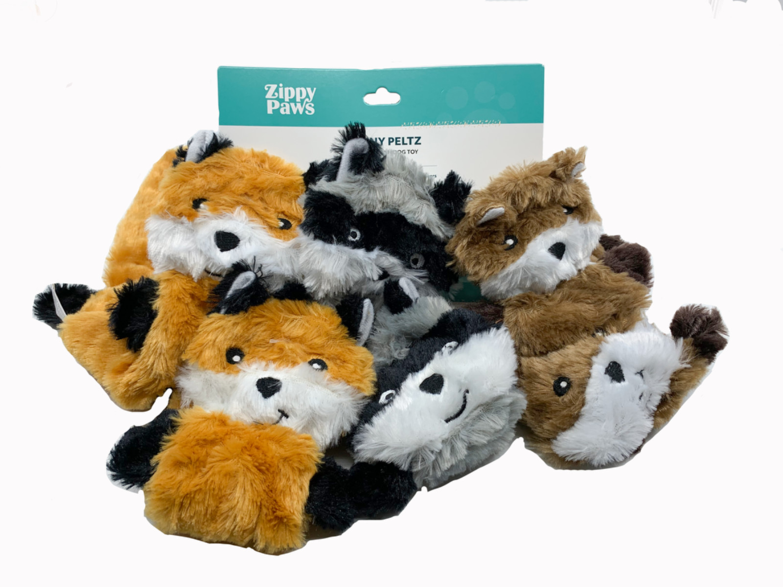 Bundle of Two: ZippyPaws Skinny Peltz Large 3-Pack (Squirrel, Raccoon, Fox) 18"