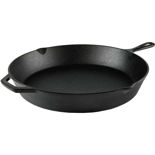 15" Cast Iron Skillet Frying Pan Pre Seasoned Cooking Oven Kitchen Cookware Camp