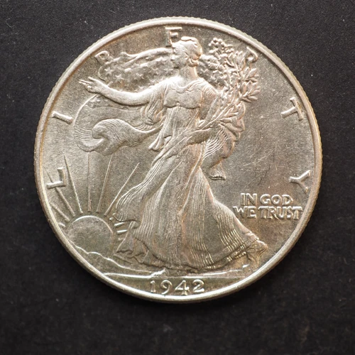 1942 *P* WALKING LIBERTY SILVER HALF DOLLAR  *NICE AU  *  FREE SHIPPING! M7565