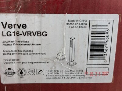 Pfister Verve LG16-VRVBG Single Function Roman Hand Shower Brushed Gold
