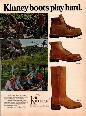 Kinney Boots Play Hard-3 Different Styles With Prices-Print Ad