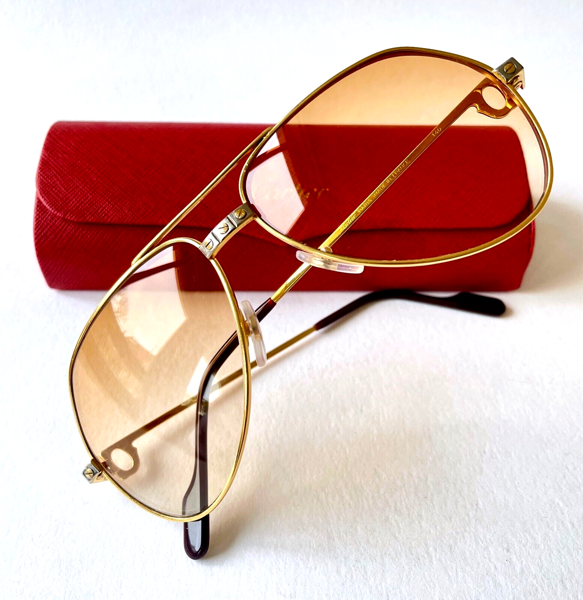 vintage CARTIER VENDOME Santos sunglasses 22K gold plated MEDIUM