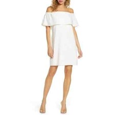 Charles Henry Off White Strapless Off The Shoulders Mini Dress Sz M