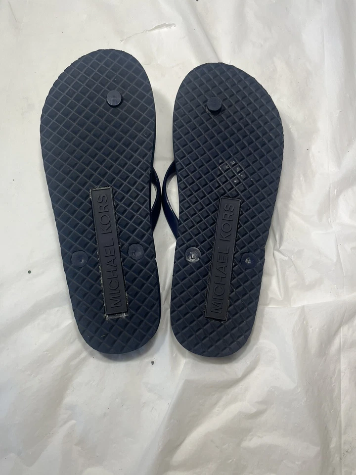 Chanclas de goma Michael Kors a rayas talla 9 encanto dorado Foto 4 de 4