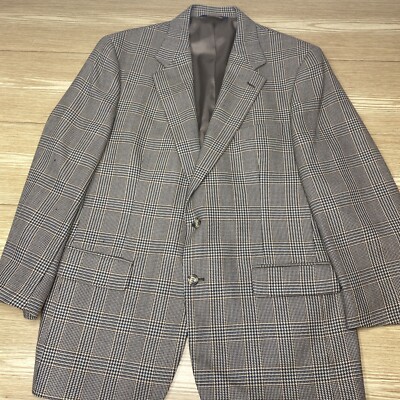 Brooks Brothers Sport Coat Men's Two Button Blazer Plaid Formal