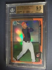 NELSON RODRIGUEZ 2015 Bowman Chrome Draft Orange Refractor #179 BGS GEM MINT 9.5