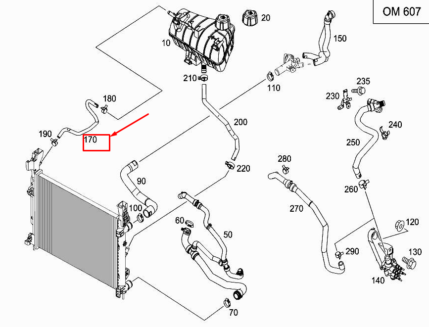 Durite moulée pour radiateur moteur MERCEDES-BENZ CITAN W415 A4155010391