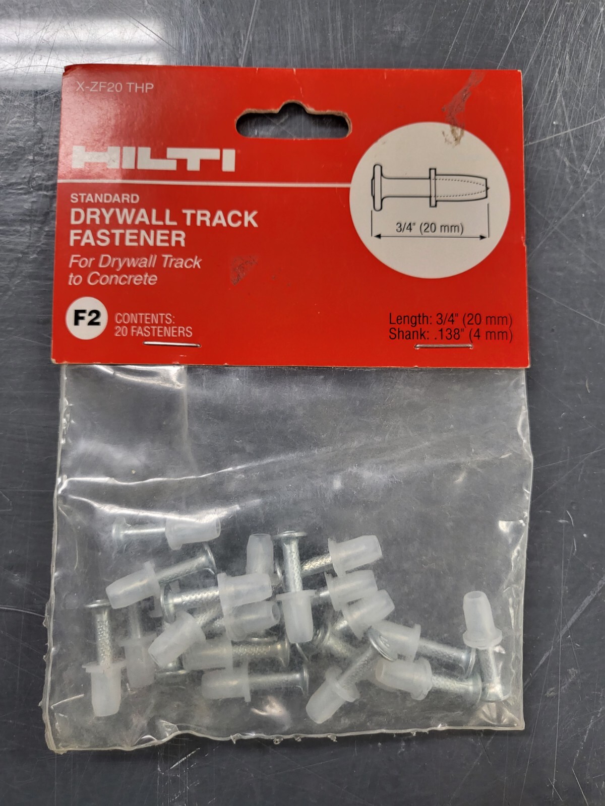Hilti XZF 20 THP 20 Count Concrete Pins 3/4" Long 34559 NOS eBay