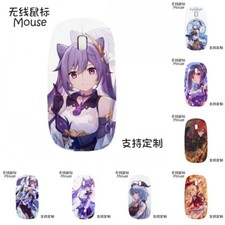 Anime Genshin Impact Hutao Ganyu Keqing Qiqi Wireless Mouse USB Gaming Mouse