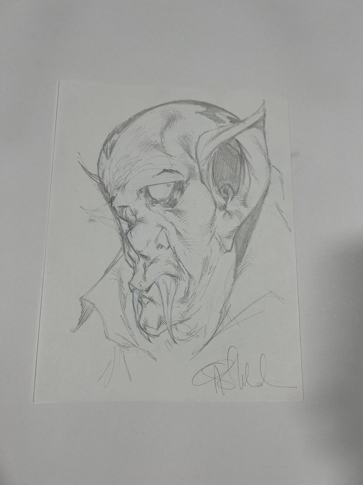 Angel Medina Original Art Sketch Vampire Pencils Paper 8.5x11 Comic Art