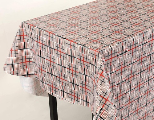 Wipe Clean Tablecloth 180 x 140cm Vinyl Plastic Wipeable Cover Waterproof Tartan - Picture 3 of 8