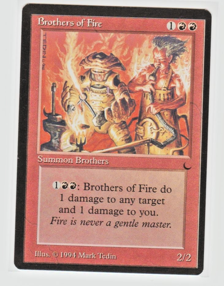 Magic the Gathering ~ MTG ~ 1x Brothers of Fire ~  M/NM ~ THE DARK