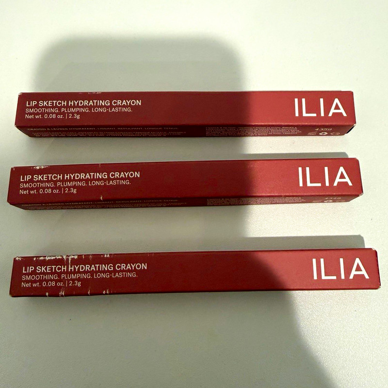 ILIA Lip Sketch Hydrating Crayon Lipstick Set Blue Note Kiln Rhyme 0.08 oz