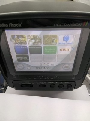 VTG RadioShack Portavision Retro Gaming Portable 5'' Color CRT TV Tested CLEAN