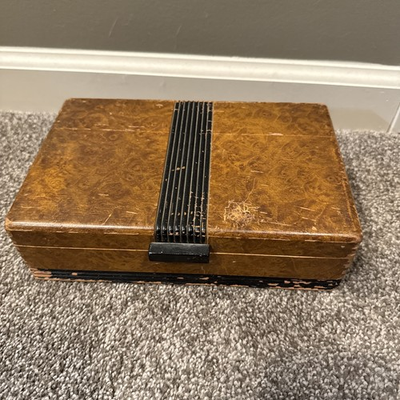 #ad Vintage Pilliod Brown Wooden Box with Beveled Mirror Swanton OH $39.99