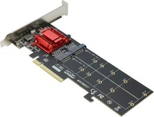 Dual NVMe PCIe Adapter, M.2 NVMe SSD to PCI-e 3.1 x8/x16 Card Support M.2 M K...