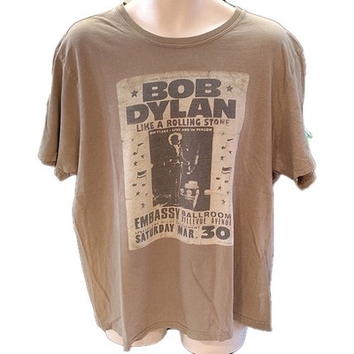 Lucky Brand Bob Dylan Like a Rolling Stone Graphic Crew Neck T-Shirt XXL Beige