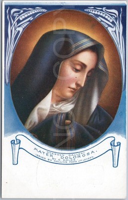 Jungfrau Maria Mater Dolorosa Künstlerische Vintage Postkarte Dresden Galerie London