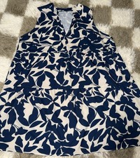 Women’s Knee Length Tank Dress Flowy Soft 2XL SHEIN CURVE Blue/Cream