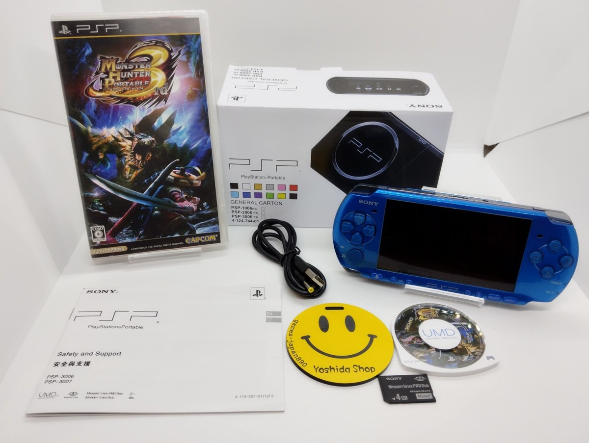 PSP-3000 SONY PSP Playstation Portable Console Marine Blue RARE