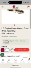 EBR78914102 LG Dryer Display Power Control Board Display User Interface Assembly