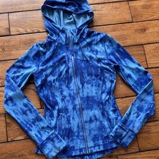 Lululemon Hooded Define Jacket Nulu Game Day Blue Multi Size 6 Tie Dye Athletic