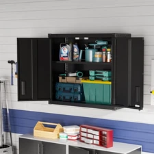 Wall Mounted Metal Storage Cabinet Garage Wall Cabinet with Adjustable Shelves