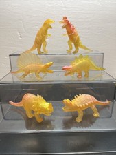Vtg 1980s Dinosaur Chinasaur T-Rex Translucent Toy Figure Lot Hong Kong Rare W5