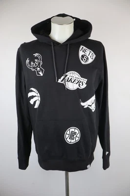 New Era Felpa à Capuche NBA Homme Taille M Noir Vintage Logo Sweat - Photo 1/4