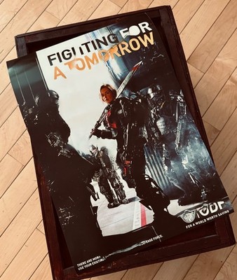 EDGE OF TOMORROW UDF EMILY BLUNT POSTER ORIGINAL TOM CRUISE RARE PROP 2014