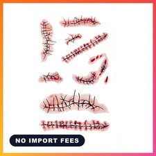20 Sheets Halloween Zombie Temporary Tattoos - Chucky Scar Fake Blood Tattoos