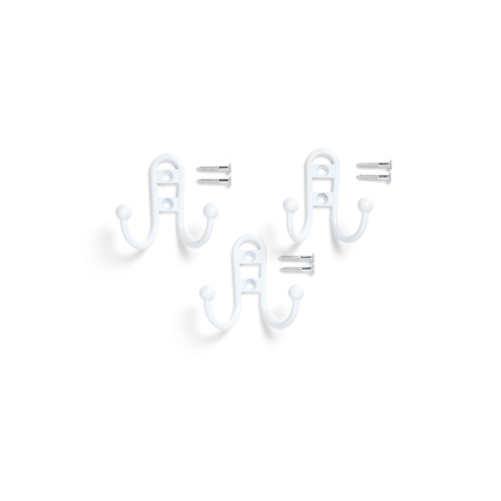 Sturdy 10 lb Capacity Hooks for Towels and Coats - 3 Pack