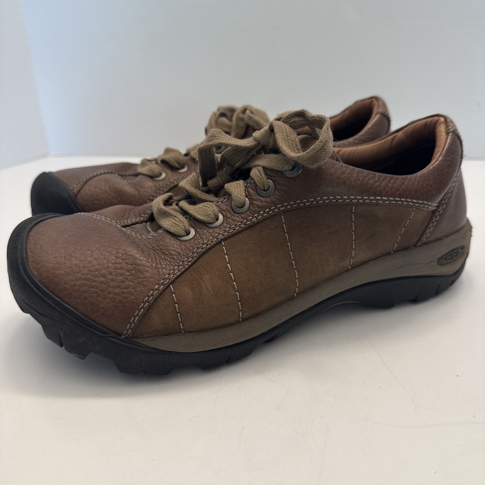 Keen Presidio Sneakers Donna 9 Marrone Pelle Escursionismo Passeggio Oxford Scarpe