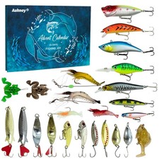 Fishing Lure Advent Calendar 2026 - 24 Day Countdown Fishing Kit, Xmas Gift for