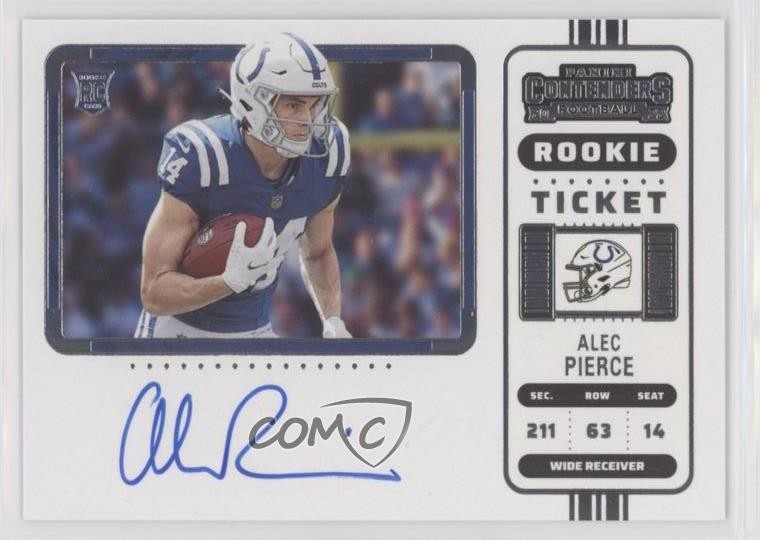 2022 Panini Contenders Ticket RPS Variation Alec Pierce #103 Rookie Auto RC