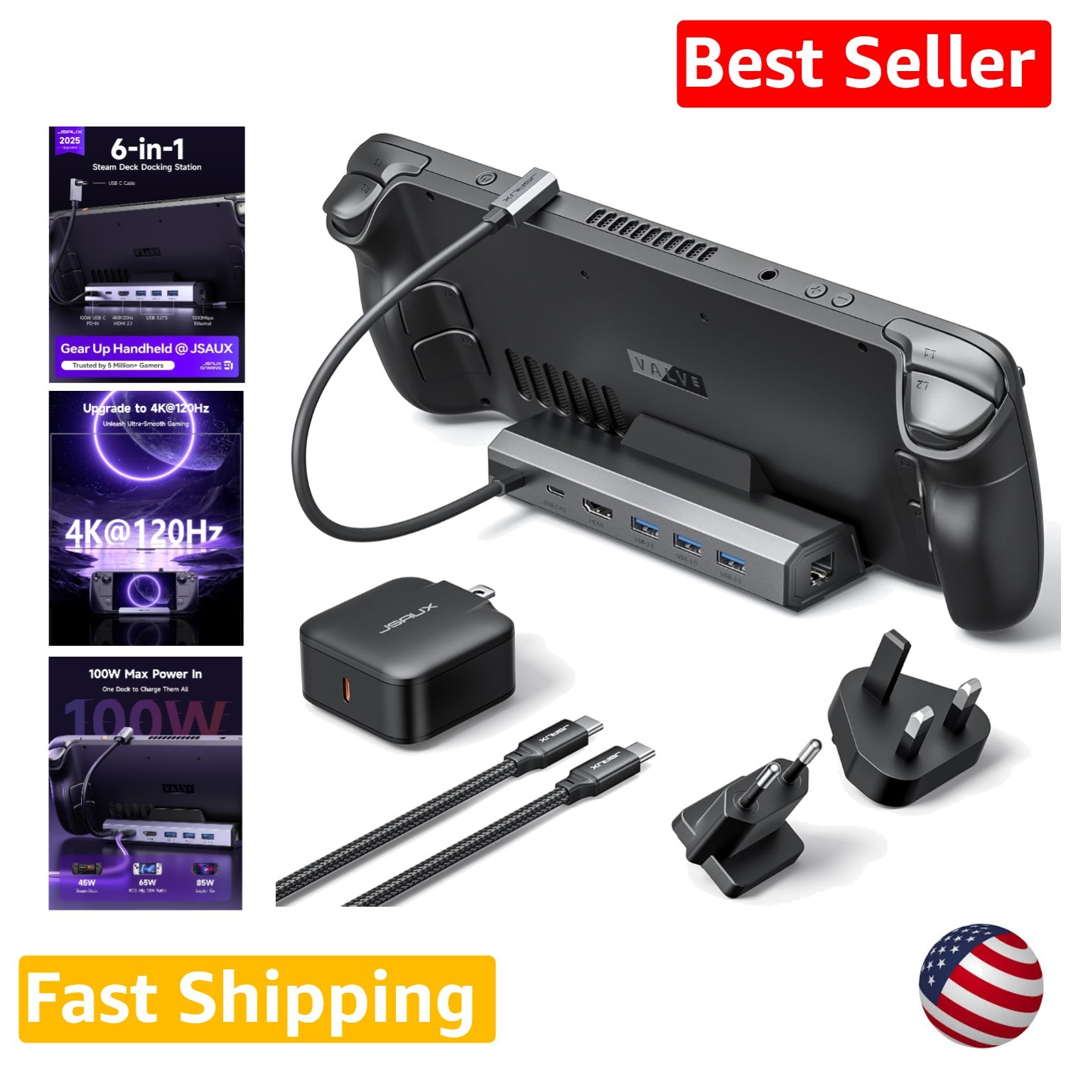 Pro Gaming Dock Station HDMI 2.1 4K 120Hz for ROG Ally X, Legion