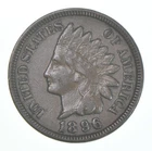 XF 1896 Indian Head Copper Cent Penny - High Grade Sample