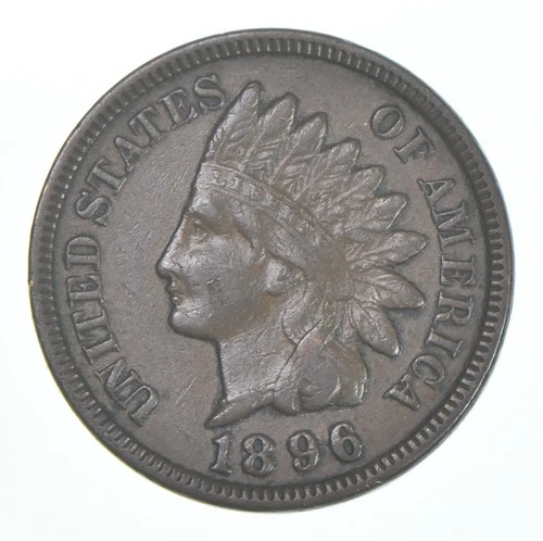 XF 1896 Indian Head Copper Cent Penny - High Grade Sample