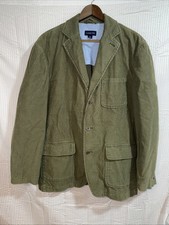 Lands' End Men's Corduroy Sport Coat Blazer Olive Green Large 42-44 Utility