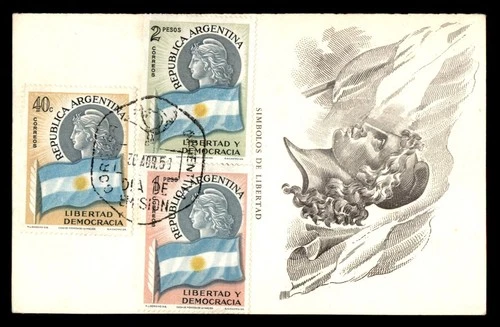 Mayfairstamps Argentina FDC 1958 Liberty Woman and Flag Combo First Day Cover aa