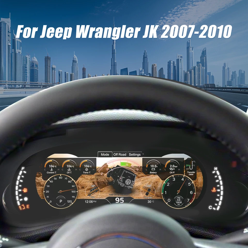 Cuadro de instrumentos digital de 12,3" velocímetro para Jeep Wrangler JK 2007-2010 Foto 2 de 4