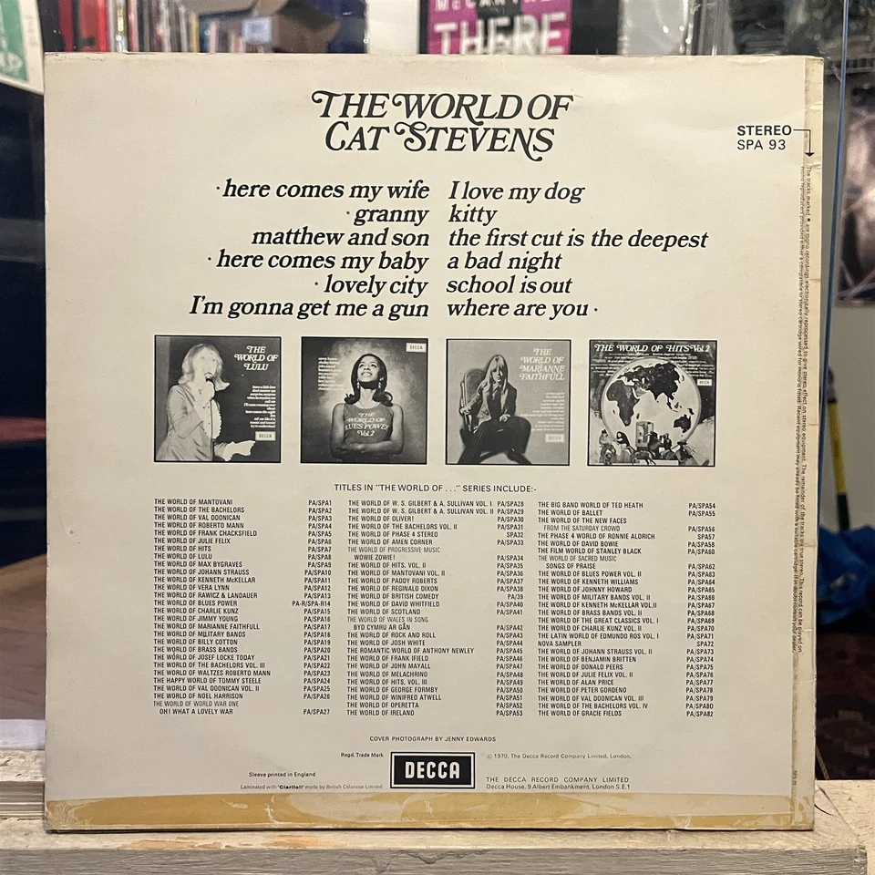 [ROCK/POP/FOLK]~EXC LP~CAT STEVENS~The World Of Cat Stevens~[1970~DECCA]~UK Impo - Image 2 of 4