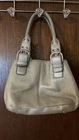 EUC Tignanello Gold Pebble Leather Handbag Satchel Purse Metallic 7 x 9"