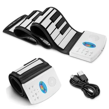 POGOLAB 49 Key Roll Up Keyboard Piano, Portable Digital Electric Foldable Pia...